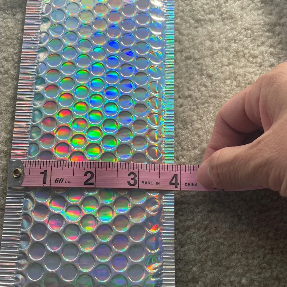6 Holographic Bubble Mailers for Pens, Lip or Eyeliner Pencils 3 inches X 7.